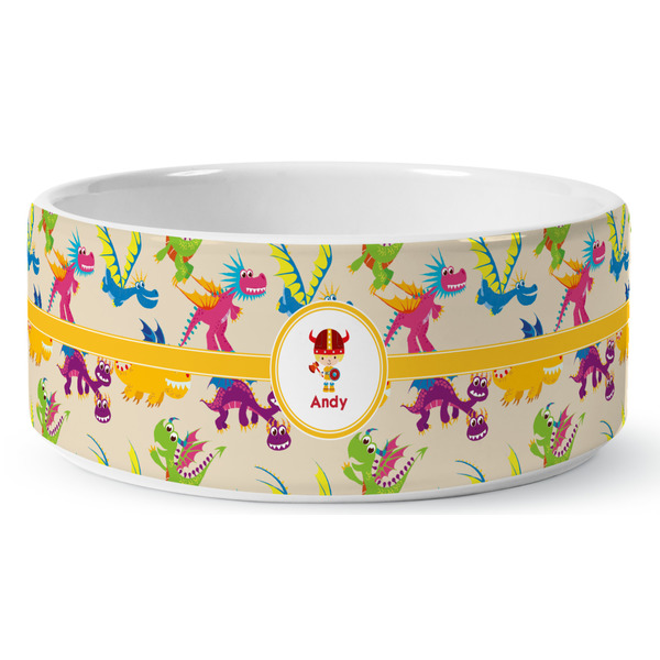 Dragons Ceramic Dog Bowl - Medium - Front