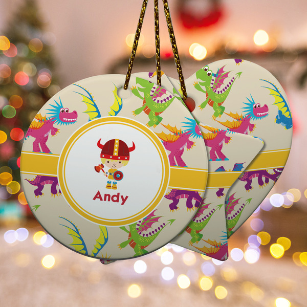 Custom Dragons Ceramic Ornament w/ Name or Text