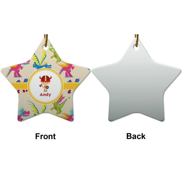 Dragons Ceramic Flat Ornament - Star Front & Back (APPROVAL)