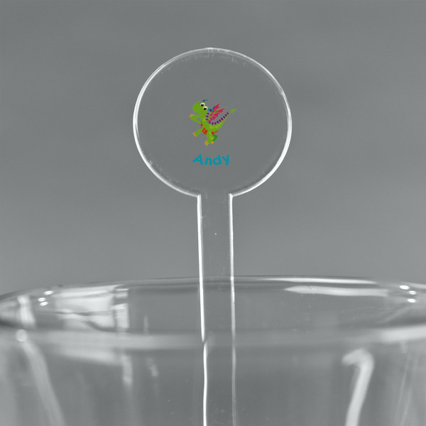 Custom Dragons 5.5" Round Plastic Stir Sticks - Clear (Personalized)