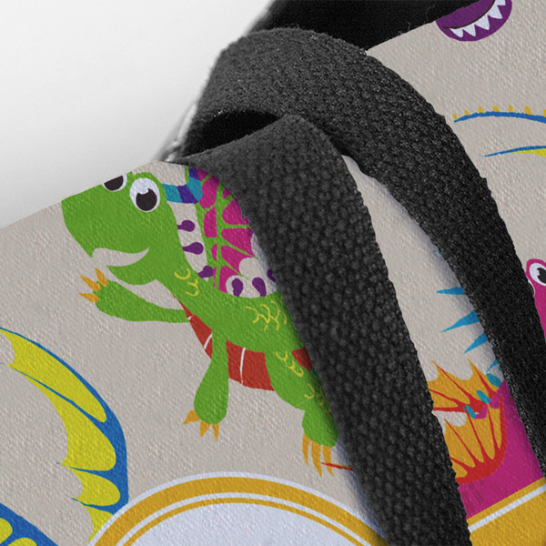 Dragons Closeup of Tote w/Black Handles