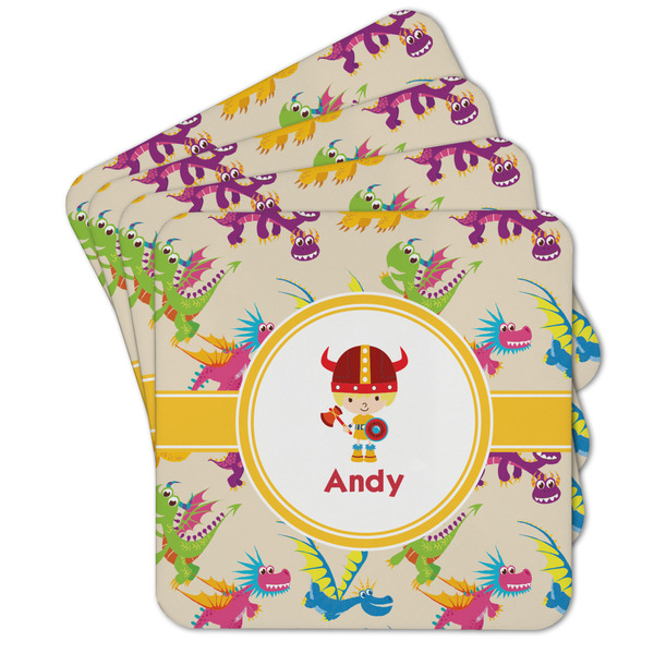 Custom Dragons Cork Coaster - Set of 4 w/ Name or Text