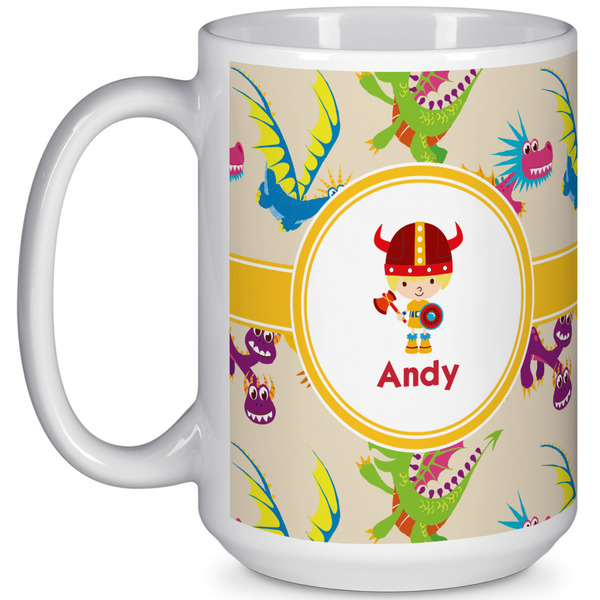 Custom Dragons 15 Oz Coffee Mug - White (Personalized)
