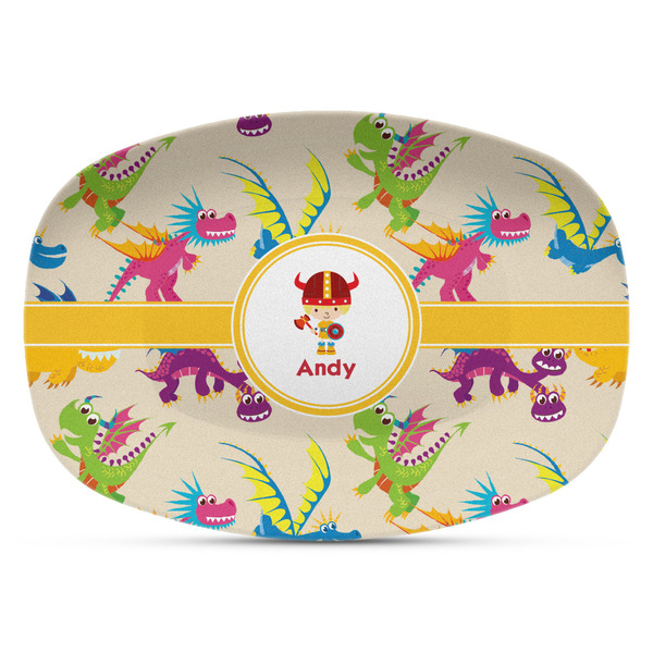 Custom Dragons Plastic Platter - Microwave & Oven Safe Composite Polymer (Personalized)