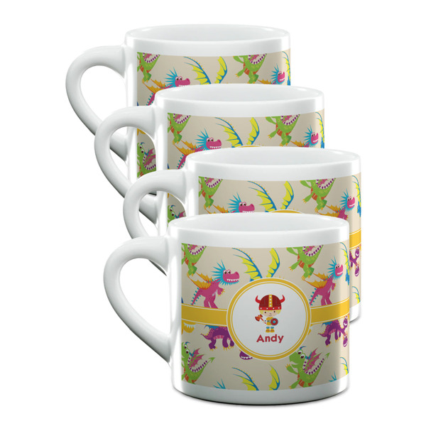 Custom Dragons Double Shot Espresso Cups - Set of 4 (Personalized)