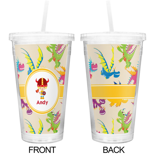 Dragons Double Wall Tumbler with Straw - Approval
