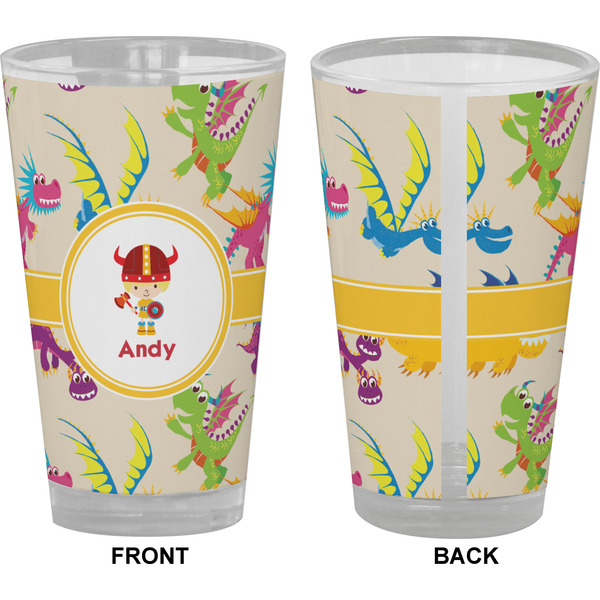 Dragons Pint Glass - Full Color - Front & Back Views