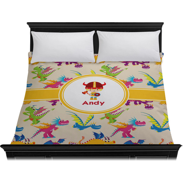 Dragons Duvet Cover - King - On Bed - No Prop