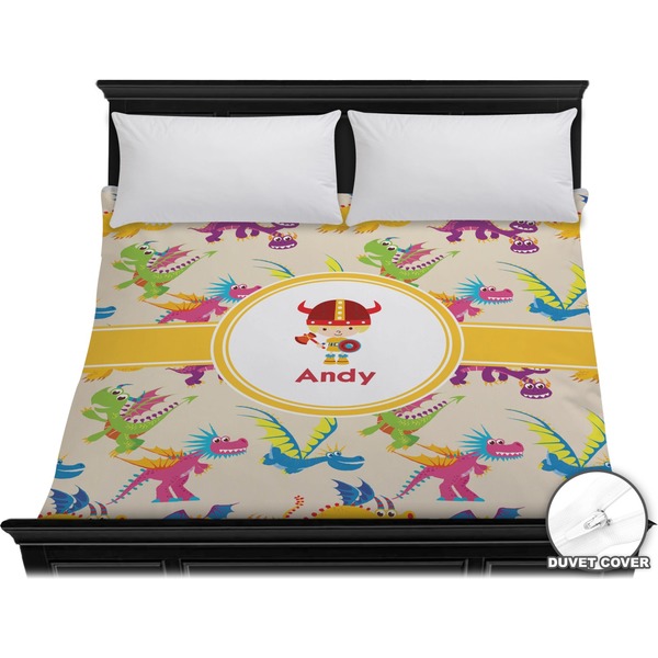 Custom Dragons Duvet Cover - King (Personalized)