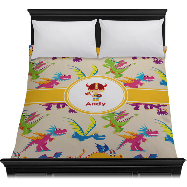 Dragons Duvet Cover - Queen - On Bed - No Prop