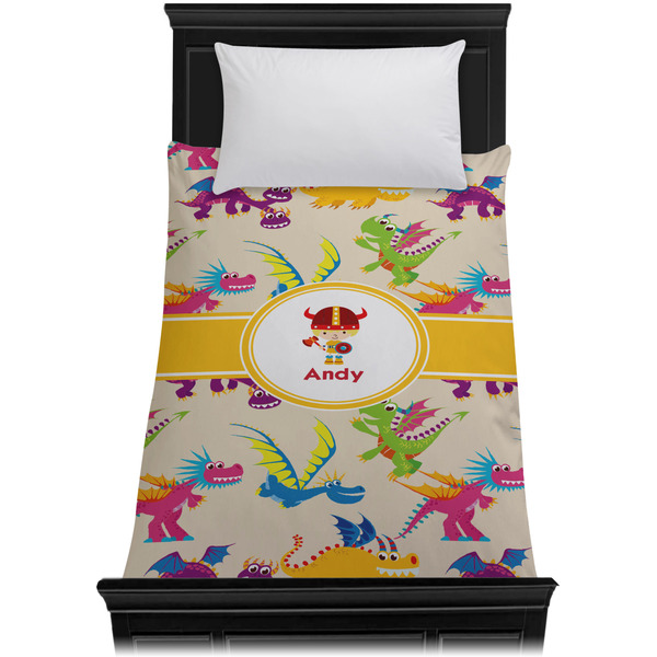Dragons Duvet Cover - Twin XL - On Bed - No Prop