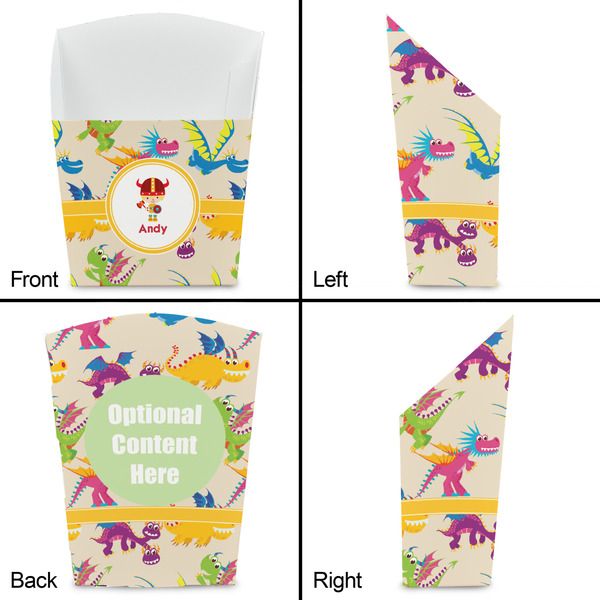 Dragons French Fry Favor Box - Front & Back View