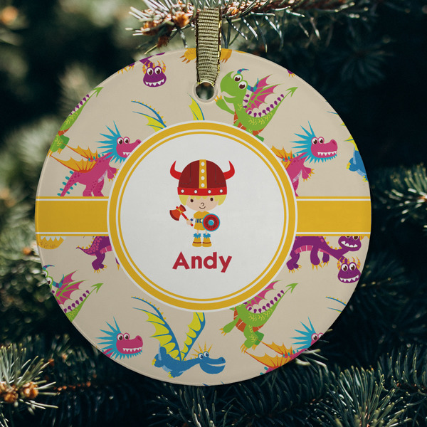 Dragons Frosted Glass Ornament - Round (Lifestyle)