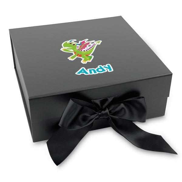 Custom Dragons Gift Box with Magnetic Lid - Black (Personalized)