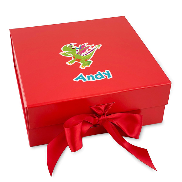 Custom Dragons Gift Box with Magnetic Lid - Red (Personalized)