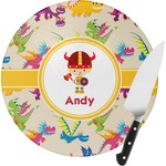 Dragons Round Glass Cutting Board (Personalized)