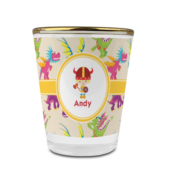 Dragons Glass Shot Glass - With gold rim - FRONT