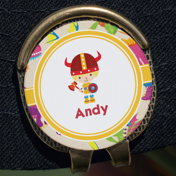 Dragons Golf Ball Marker Hat Clip - Gold - Close Up