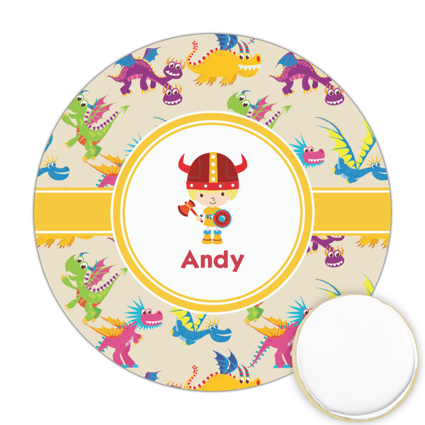 Custom Dragons Printed Cookie Topper - Round (Personalized)