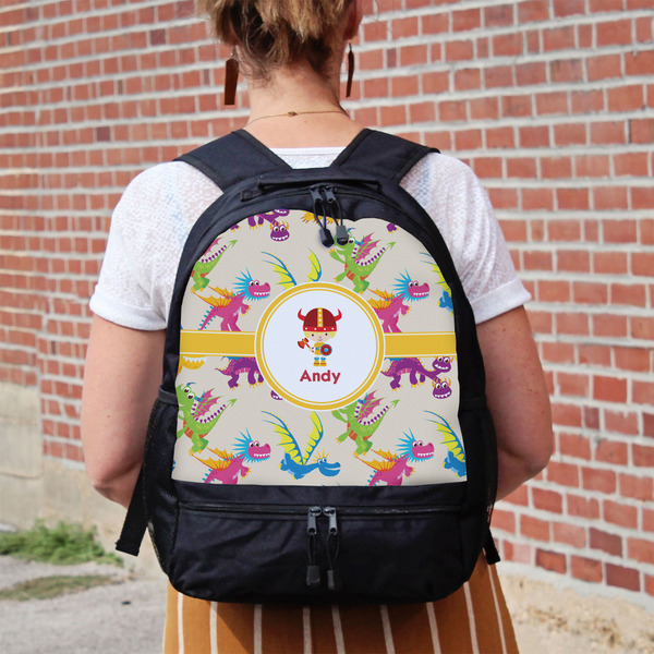 Dragons Large Backpack - Black - On Back