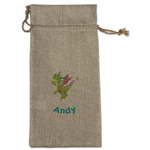 Dragons Large Burlap Gift Bag - Front (Personalized)