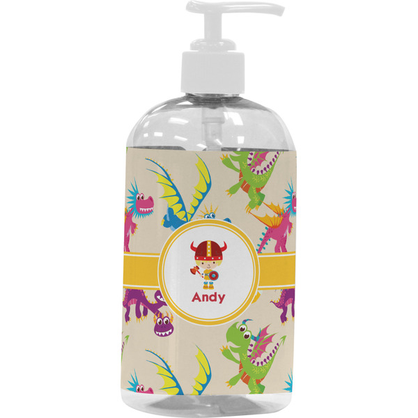 Custom Dragons Plastic Soap / Lotion Dispenser (16 oz - Large - White) (Personalized)