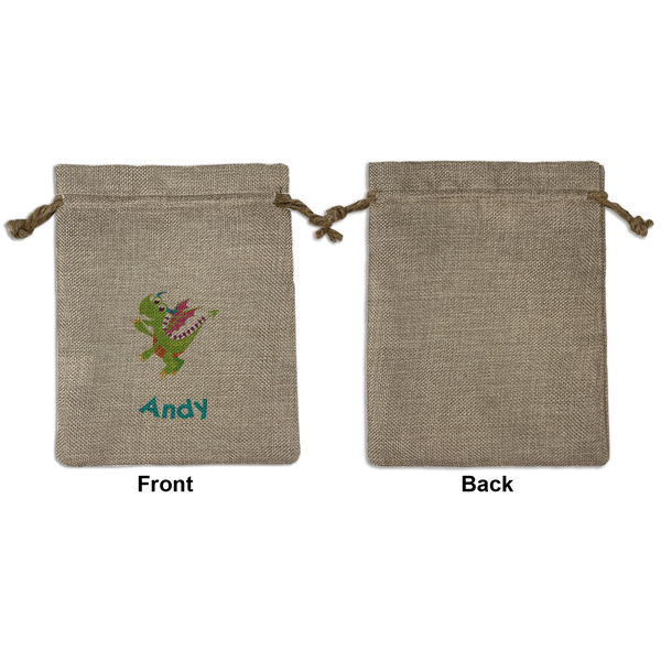 Dragons Medium Burlap Gift Bag - Front Approval