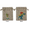 Dragons Medium Burlap Gift Bag - Front & Back (Personalized)