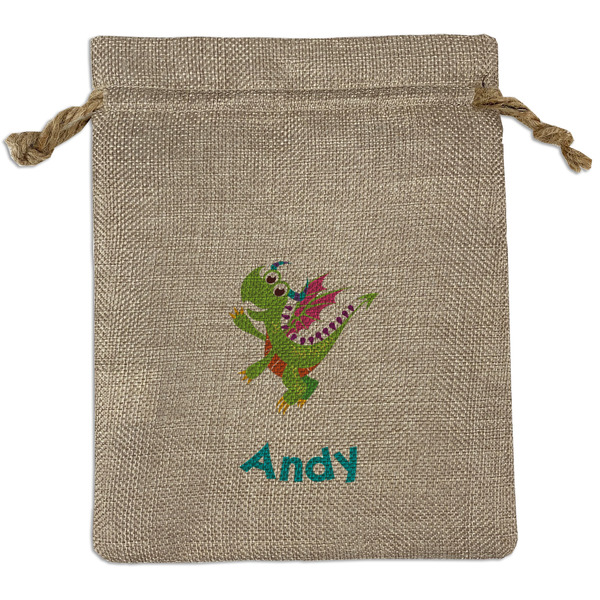 Custom Dragons Burlap Gift Bag (Personalized)