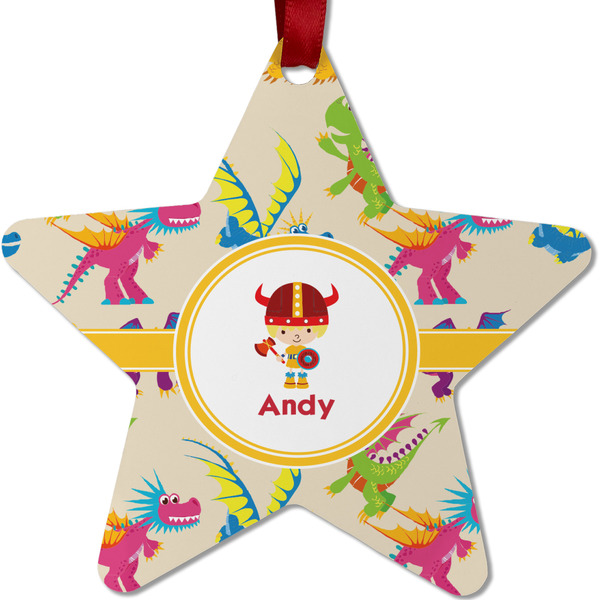 Custom Dragons Metal Star Ornament - Double Sided w/ Name or Text
