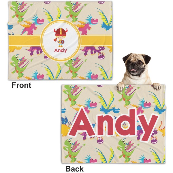Dragons Microfleece Dog Blanket - Regular - Front & Back