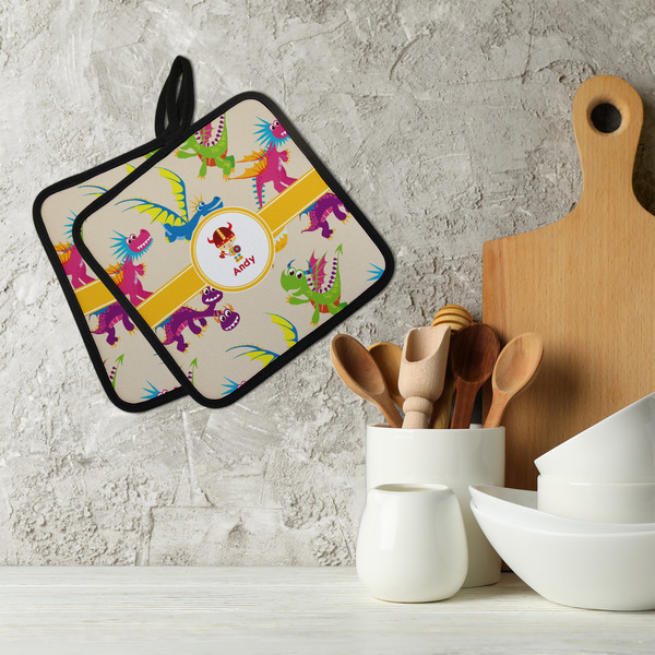 Dragons Neoprene Pot Holder - Set of 2  LIFESTYLE