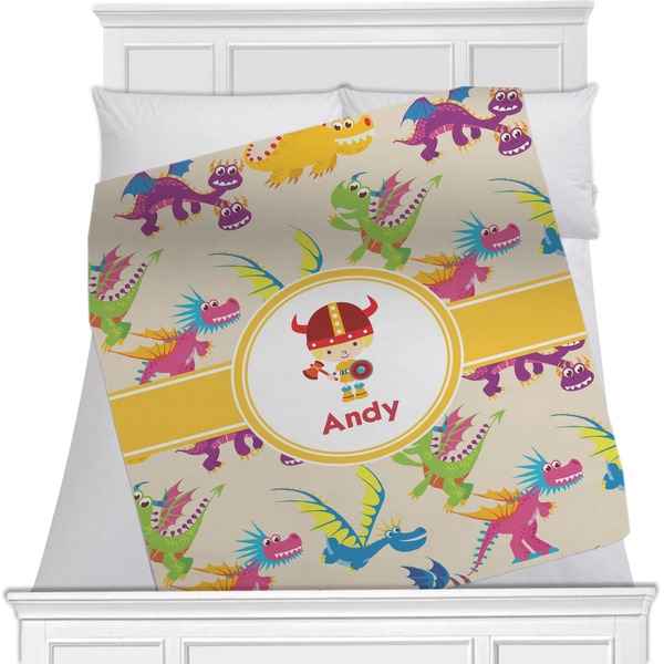 Custom Dragons Minky Blanket - 40"x30" - Single Sided (Personalized)