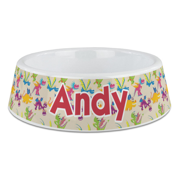 Custom Dragons Plastic Dog Bowl - Large (Personalized)