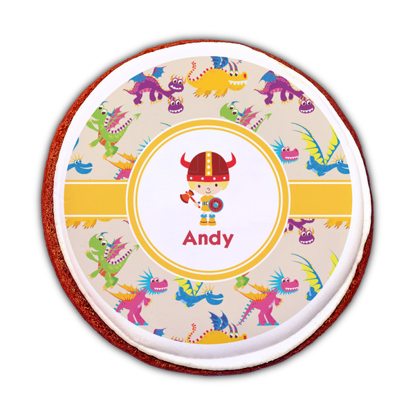 Dragons Printed Icing Circle - Medium - On Cookie