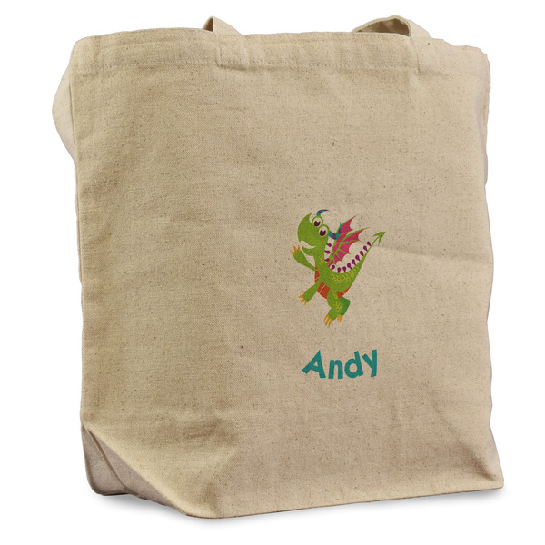 Custom Dragons Reusable Cotton Grocery Bag (Personalized)