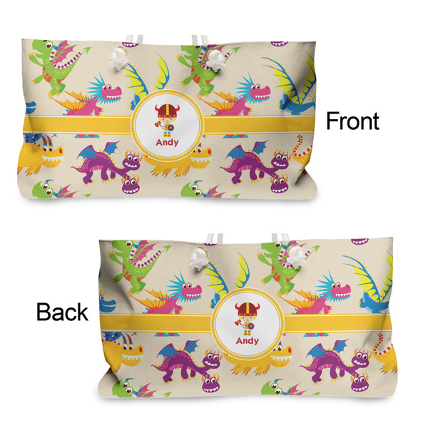 Dragons Large Rope Tote - From & Back View