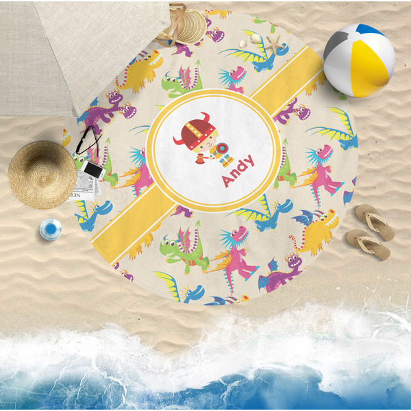 Dragons Round Beach Towel Lifestyle