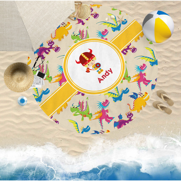 Dragons Round Beach Towel Lifestyle