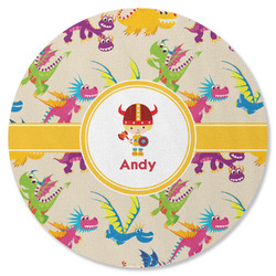 Dragons Round Rubber Backed Coaster (Personalized)