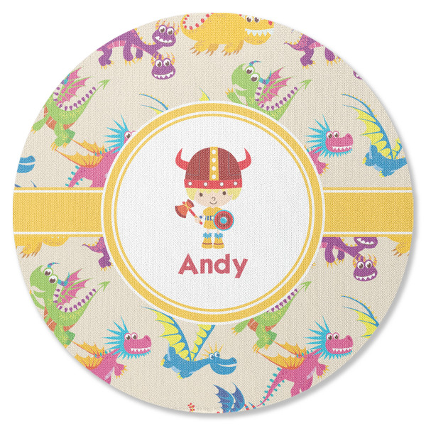 Custom Dragons Round Rubber Backed Coaster (Personalized)