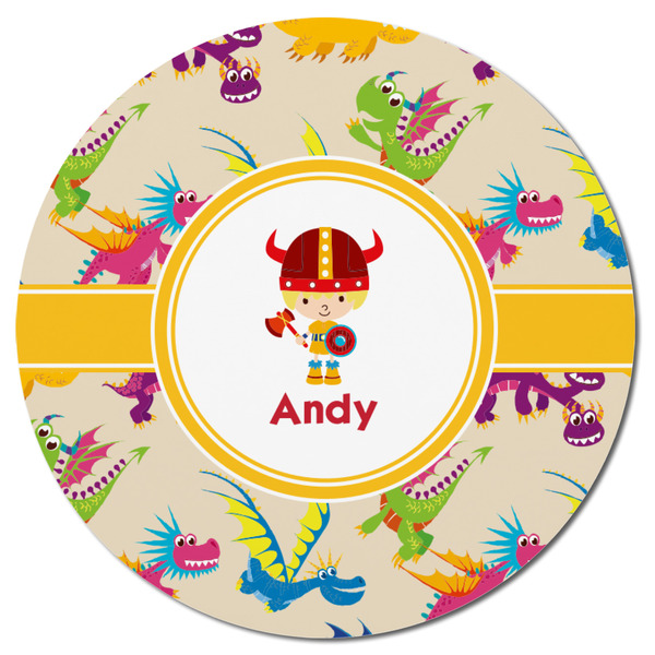 Dragons Round Fridge Magnet - FRONT