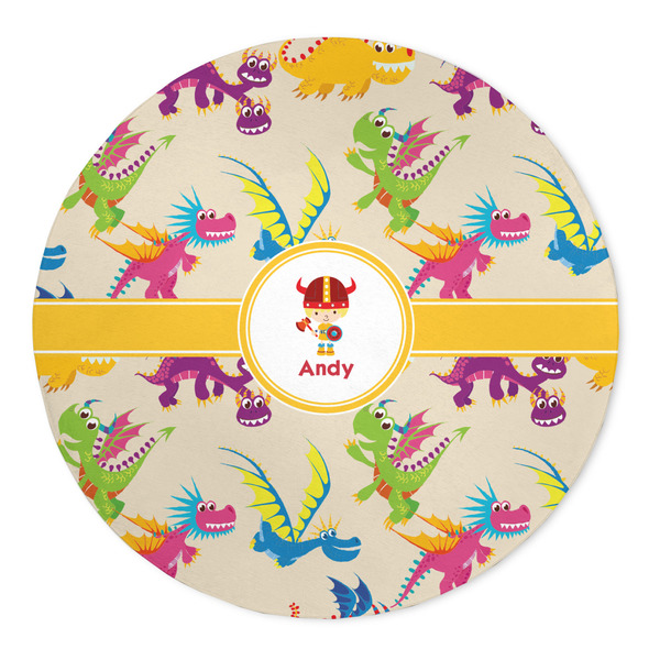 Custom Dragons 5' Round Indoor Area Rug (Personalized)