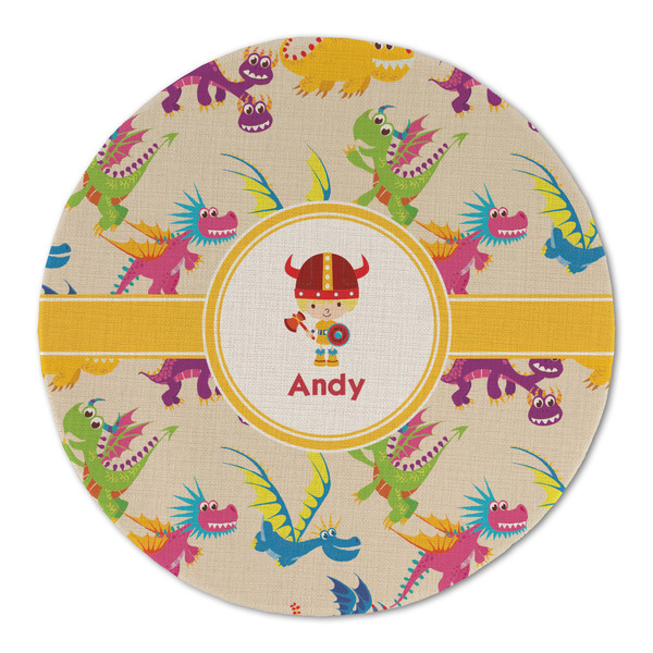 Custom Dragons Round Linen Placemat - Single Sided (Personalized)