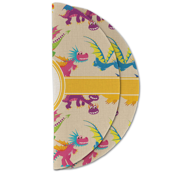 Dragons Round Linen Placemats - HALF FOLDED (double sided)