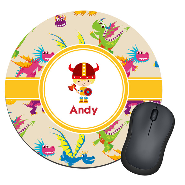 Custom Dragons Round Mouse Pad (Personalized)