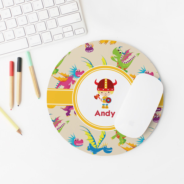 Dragons Round Mousepad - LIFESTYLE 2