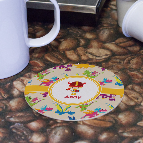 Dragons Round Paper Coaster - Front