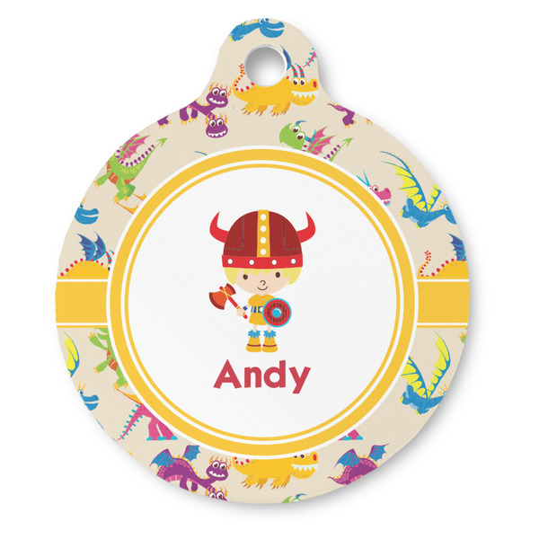 Custom Dragons Round Pet ID Tag (Personalized)