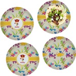 Dragons Set of 4 Glass Lunch / Dinner Plate 10" (Personalized)